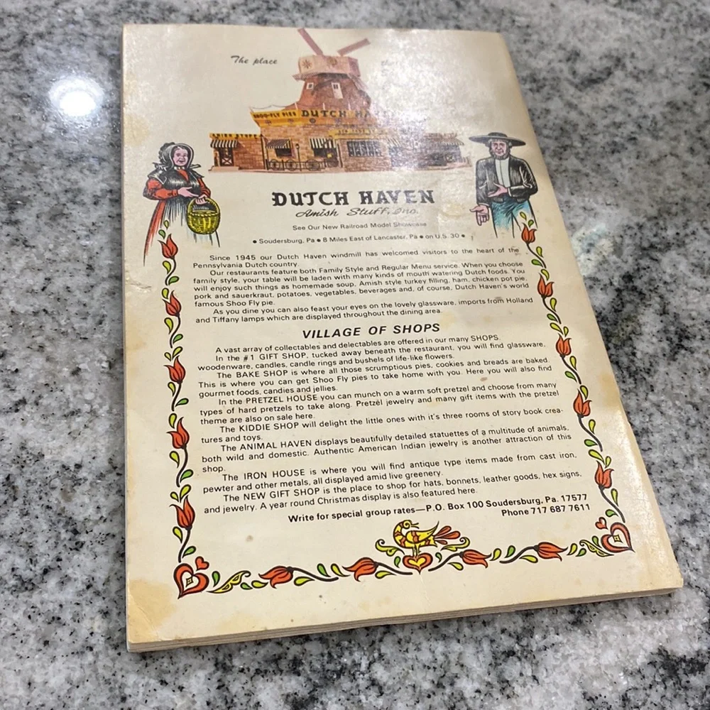 Amish-Dutch Cookbook - Vintage Illustrated Yellow Cover